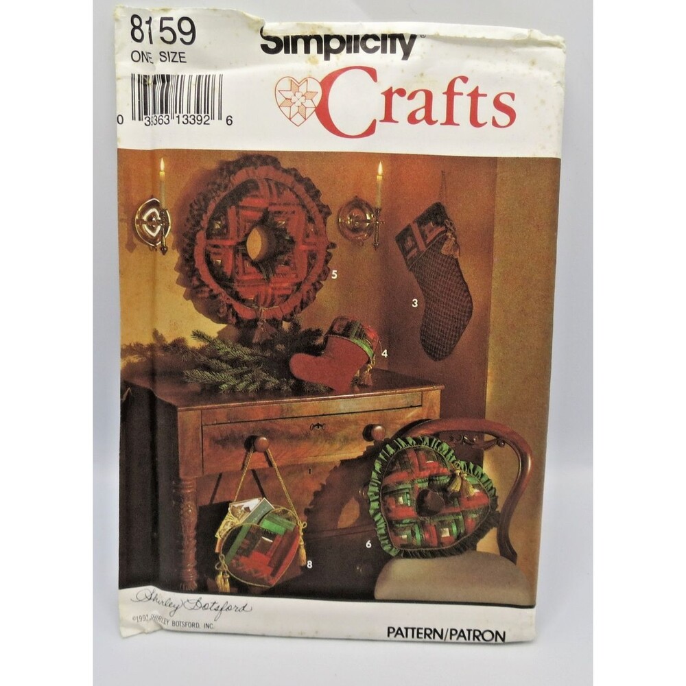 Simplicity #8159 Vintage Craft Holiday Hanging Decor Sewing Pattern Uncut 1992